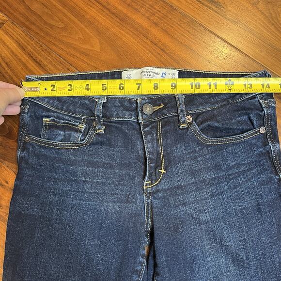 Abercrombie & Fitch Low Rise Boot Cut Denim Jeans Y2K Size 2R 26/33 - Picture 7 of 14